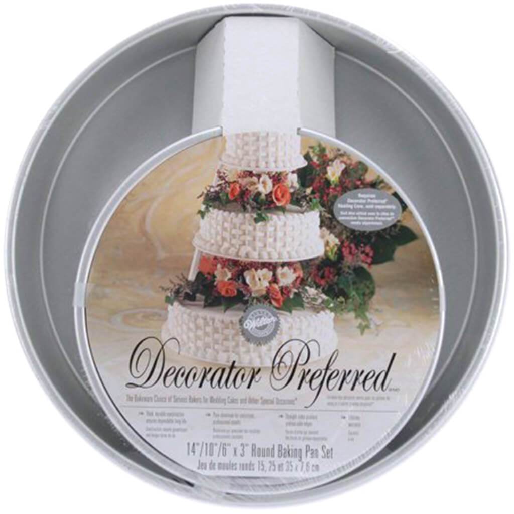Decorator Preferred Cake Pans 3/Pkg Round 6in, 10in &amp; 14in