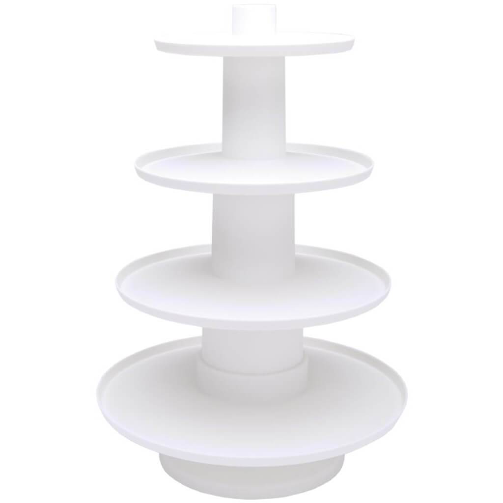 4-Tier Dessert Tower White 16.25in x 12in Holds 36 Cupcakes