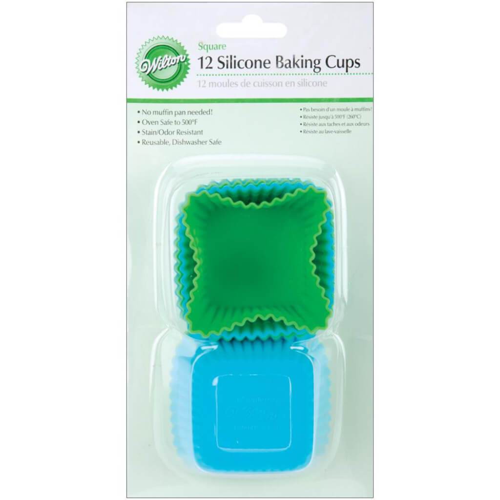 Silicone Standard Baking Cups Square 12/Pkg