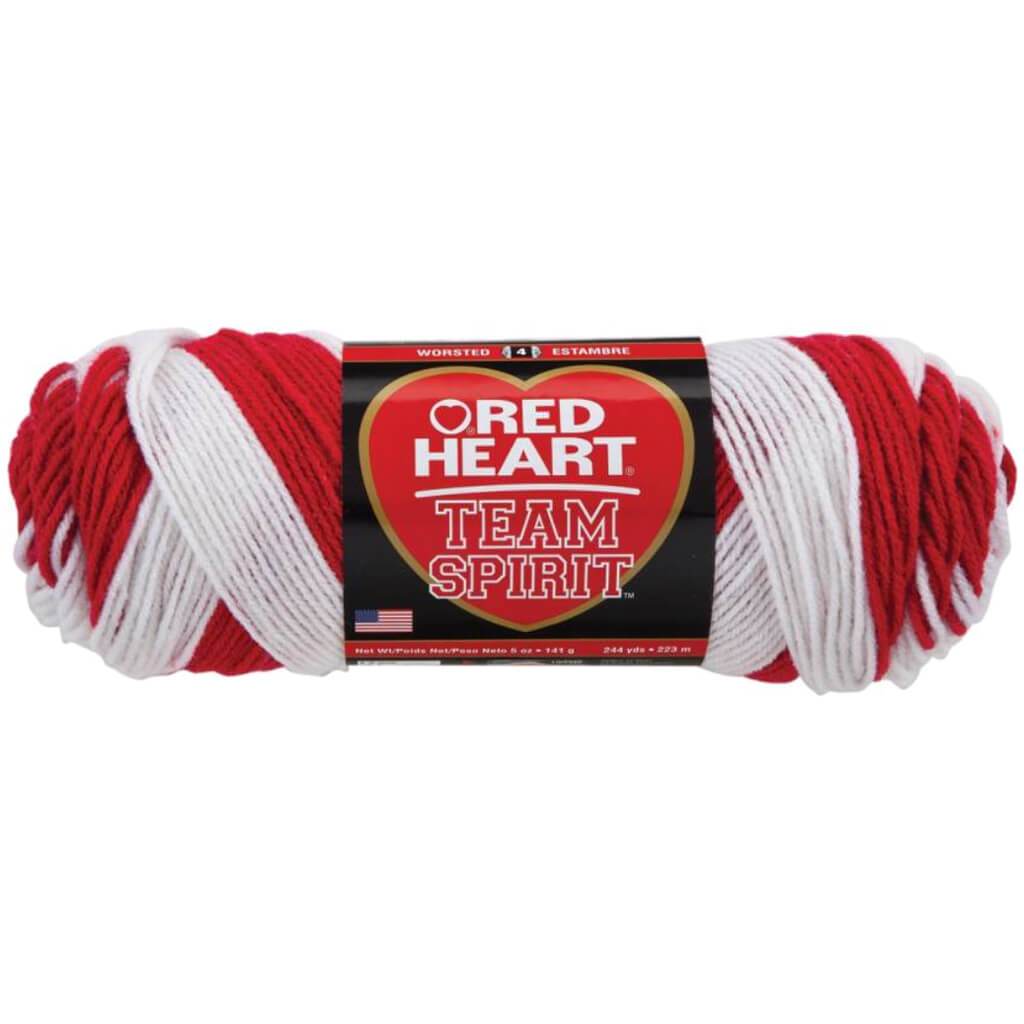 Red Heart Team Spirit Yarn Red &amp; White