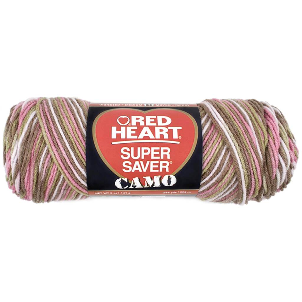 Red Heart Super Saver Yarn Pink Camo