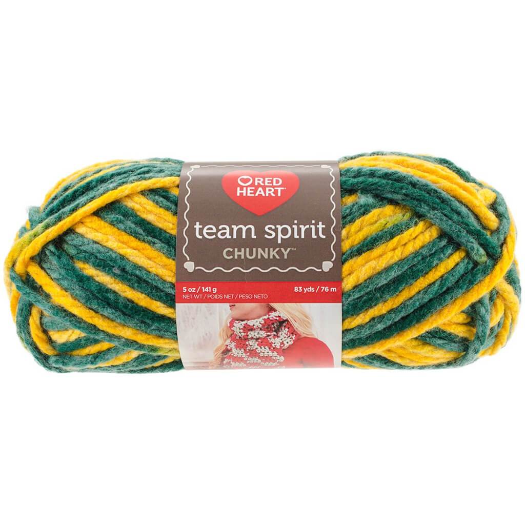 Red Heart Team Spirit Yarn Green &amp; Gold