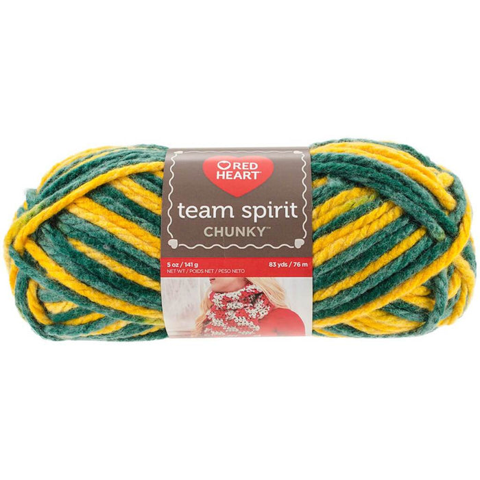 Red Heart Team Spirit Yarn Green & Gold