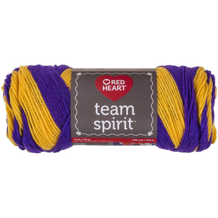 Red Heart Team Spirit Yarn Purple & Gold