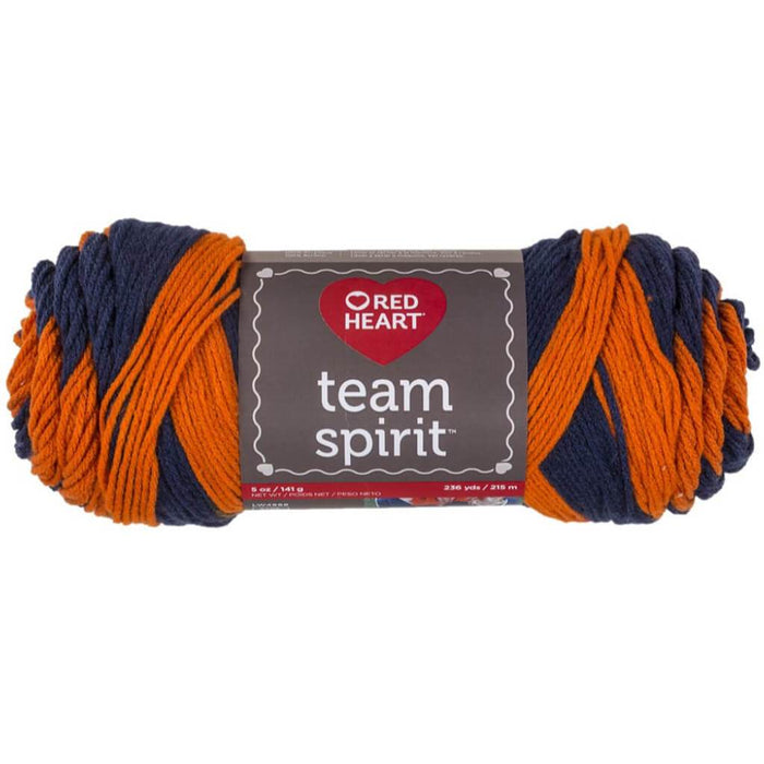 Red Heart Team Spirit Yarn Orange & Navy