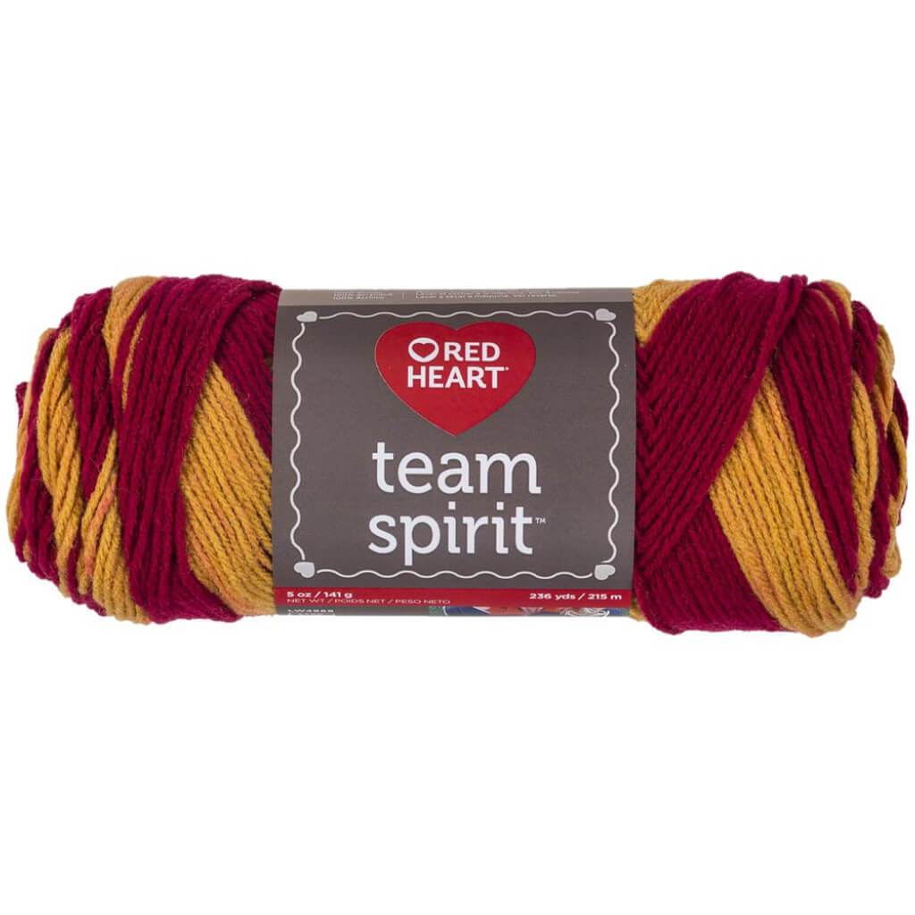 Red Heart Team Spirit Yarn Burgundy &amp; Gold