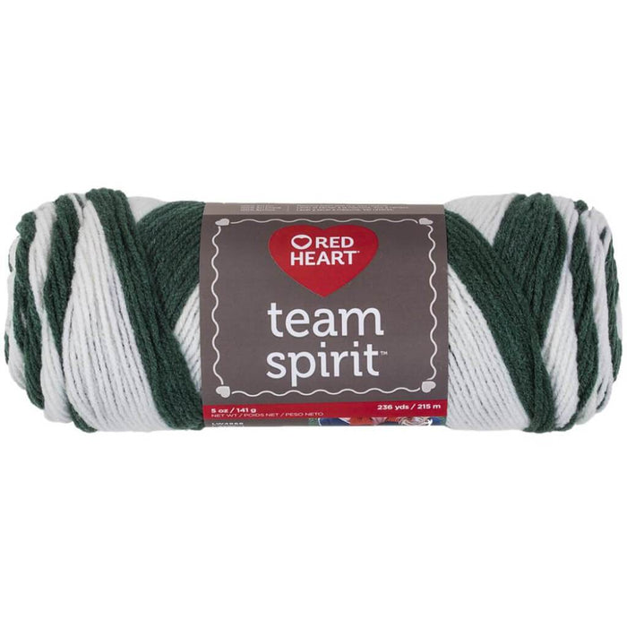 Red Heart Team Spirit Yarn Green & White
