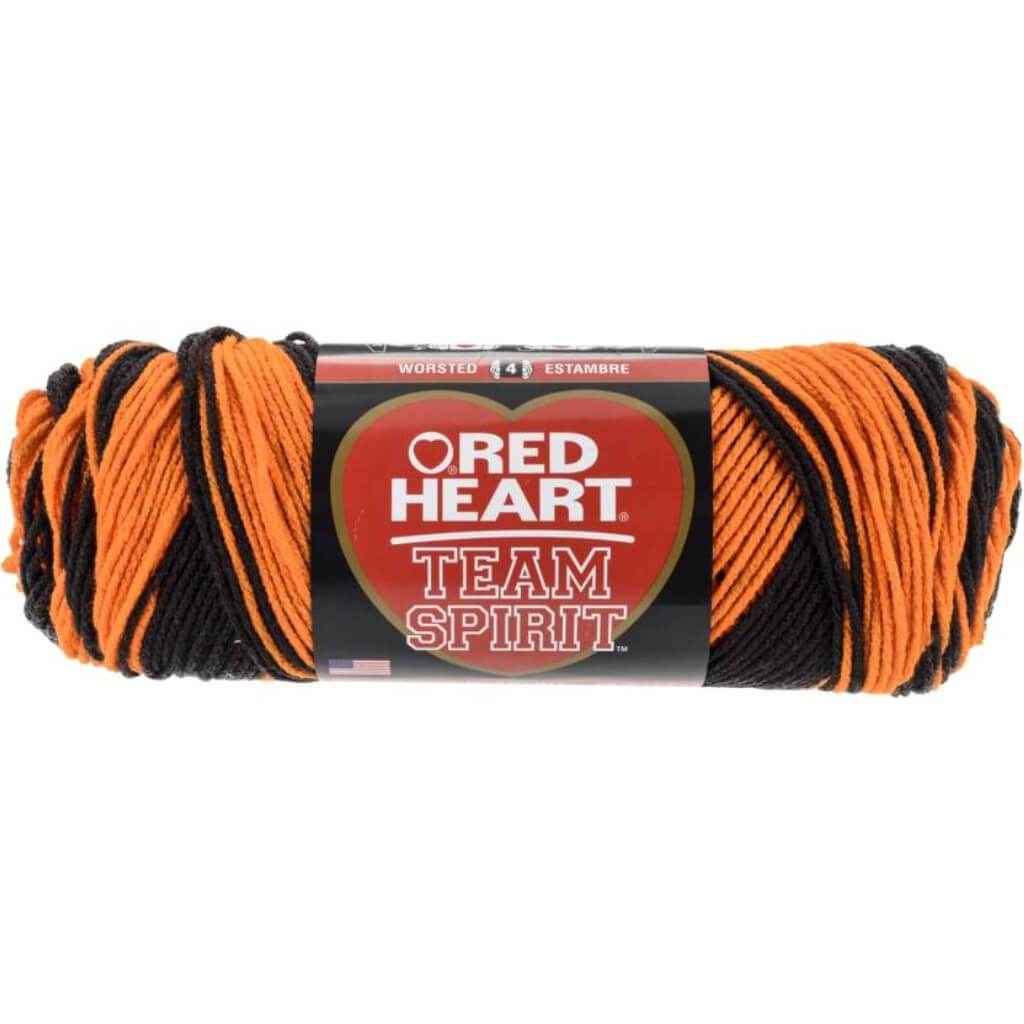 Red Heart Team Spirit Yarn Orange &amp; Black