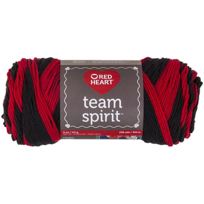 Red Heart Team Spirit Yarn Burgundy & White