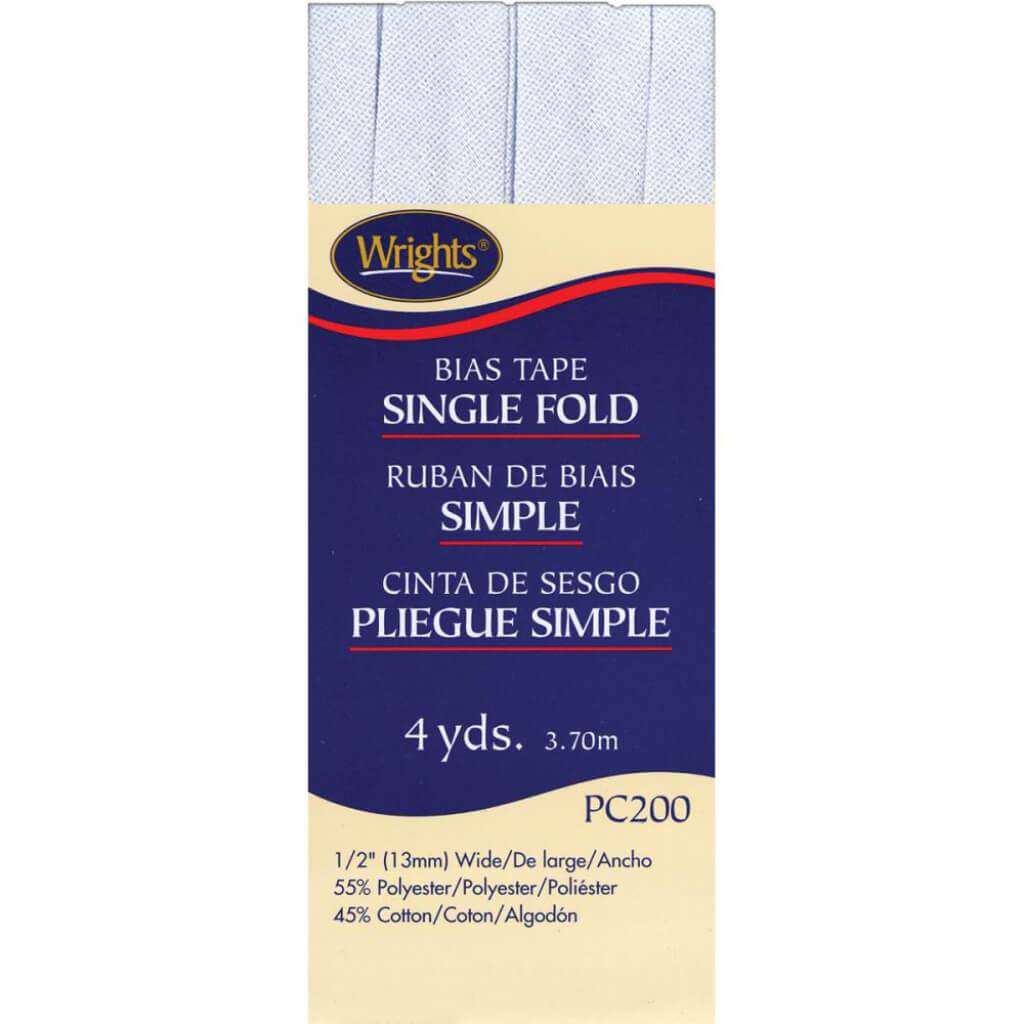 Wrights Single Fold Bias Tape .5in x 4yd Blue