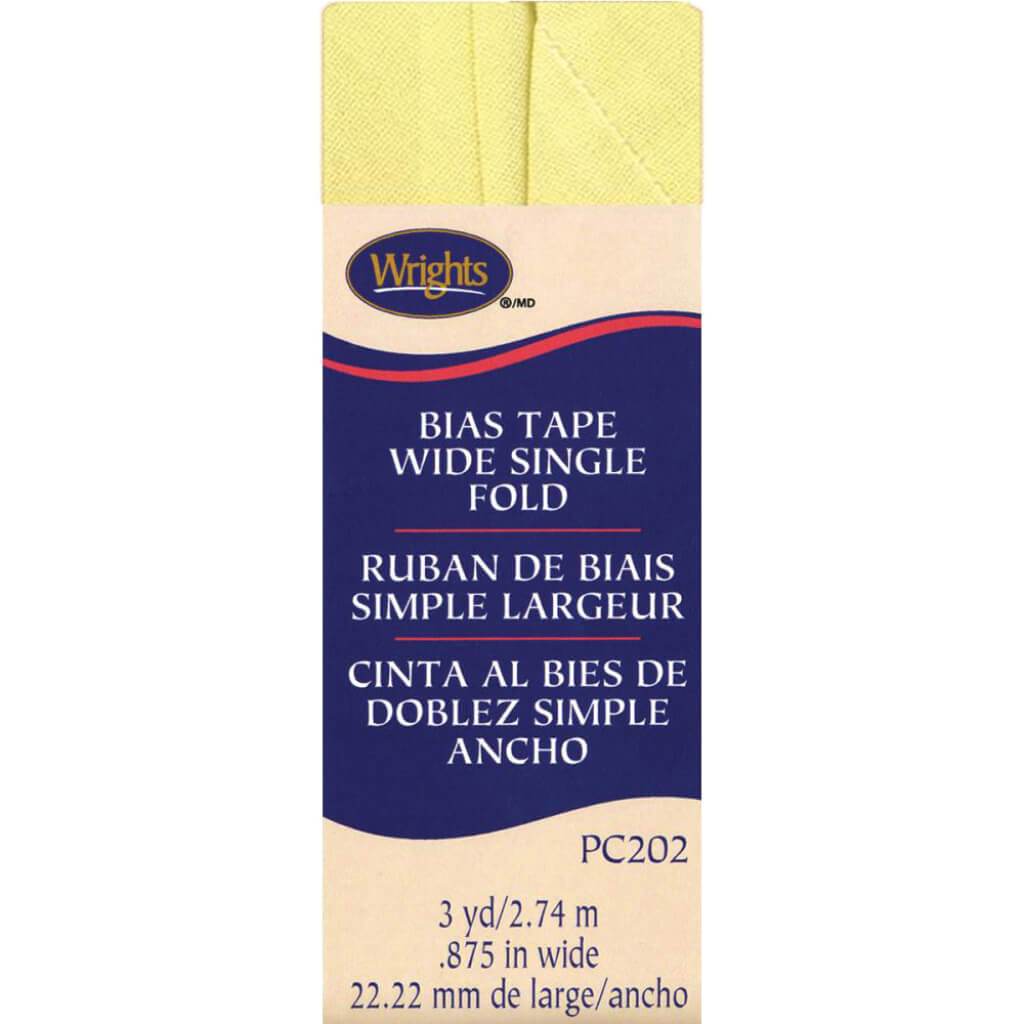 Wrights Single Fold Bias Tape .875in x 3yd Lemon Ice