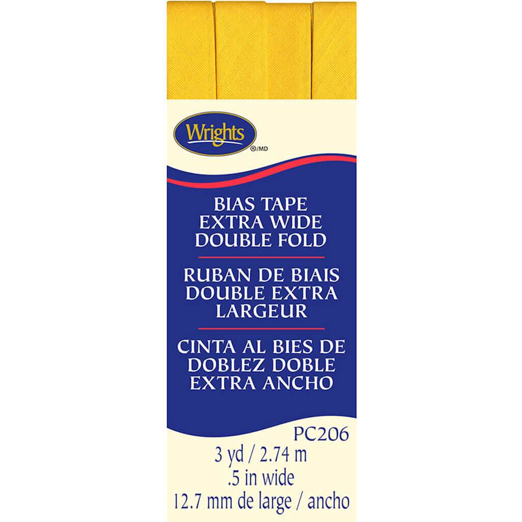 Wrights Double Fold Bias Tape .5in x 3yd Yellow