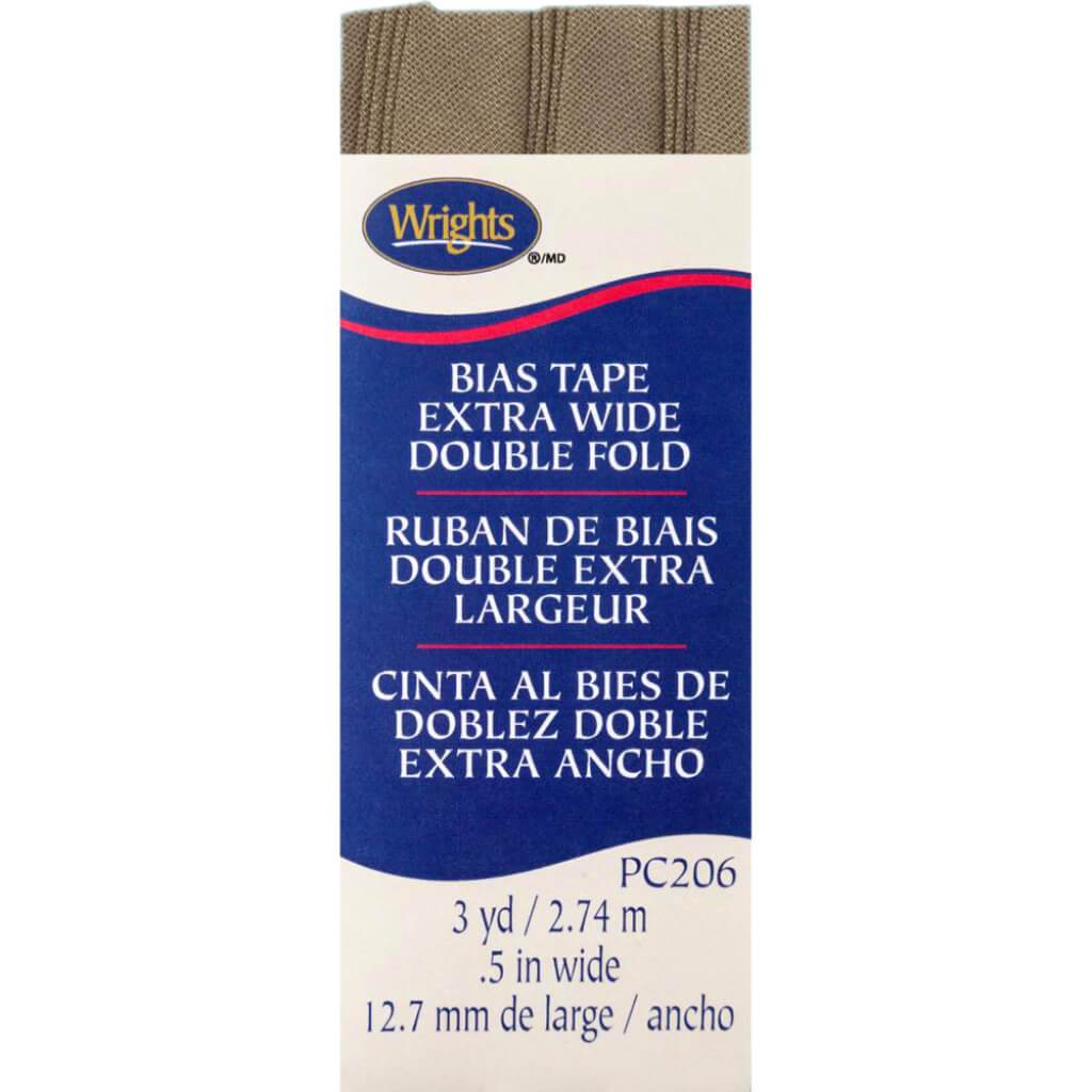 Wrights Double Fold Bias Tape .5in x 3yd Khaki