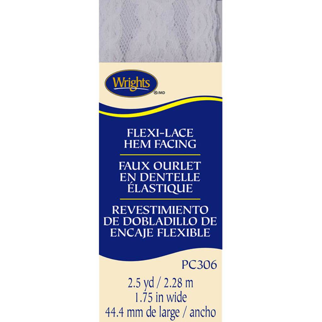 Wrights Flexi-Lace Hem Facing 1.75in x 2.5yd White