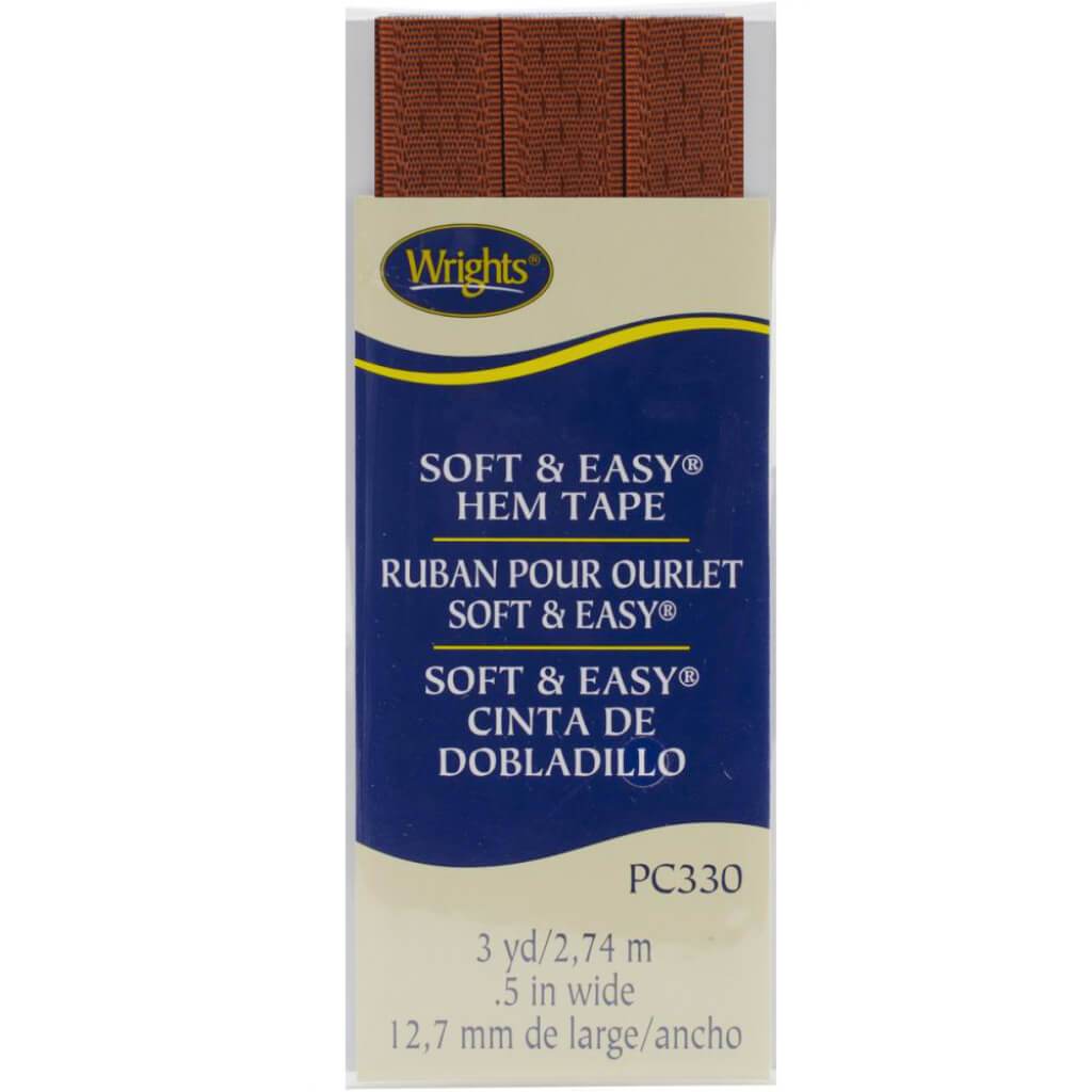 Wrights Soft &amp; Easy Hem Tape .5in x 3yd Seal Brown