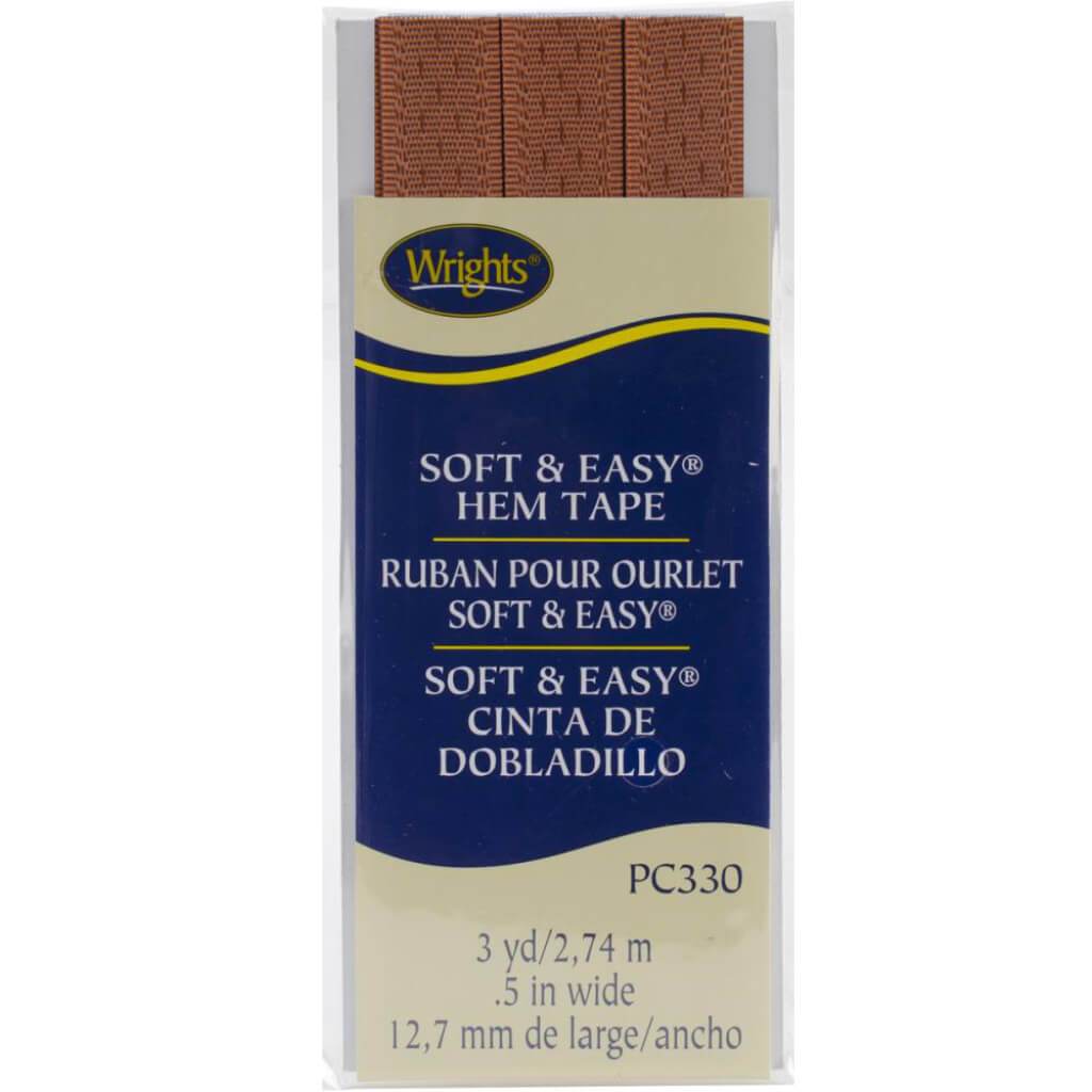 Wrights Soft &amp; Easy Hem Tape .5in x 3yd Mocha