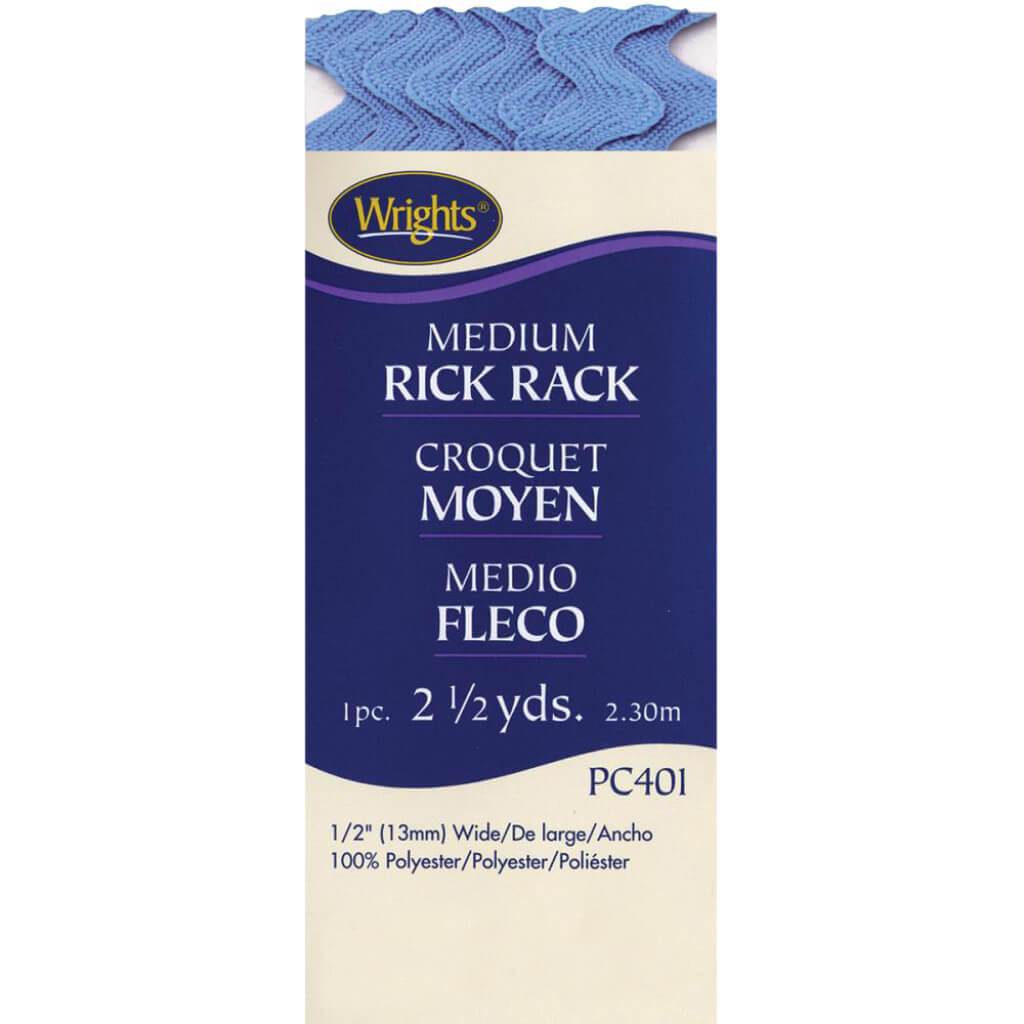 Wrights Medium Rickrack .5in x 2.5yd Delft