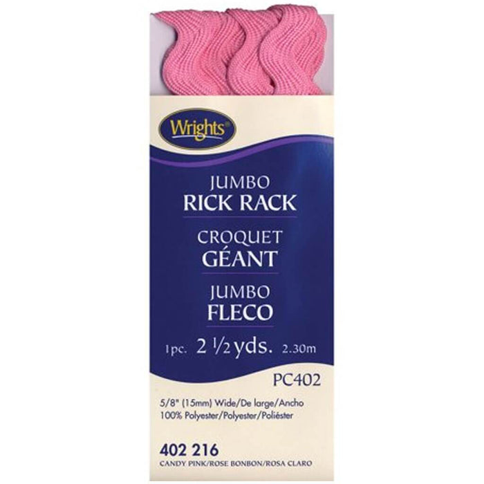 Jumbo Rickrack .625in x 2.5yd Candy Pink