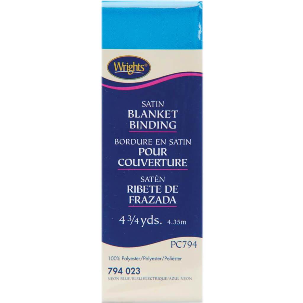 Wrights Single Fold Satin Blanket Binding 2in x 4.75yd Blue Jewel