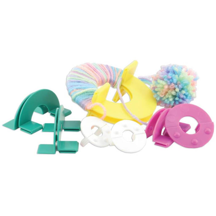 Susan Bates Bates Easy Wrap Pom-Pom Maker Makes 4 Sizes 1.25in, 1.75in, 2.25in & 3.5in