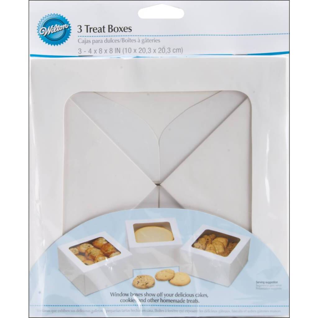 Treat Boxes White 8in x 8in x 4in 3/Pkg