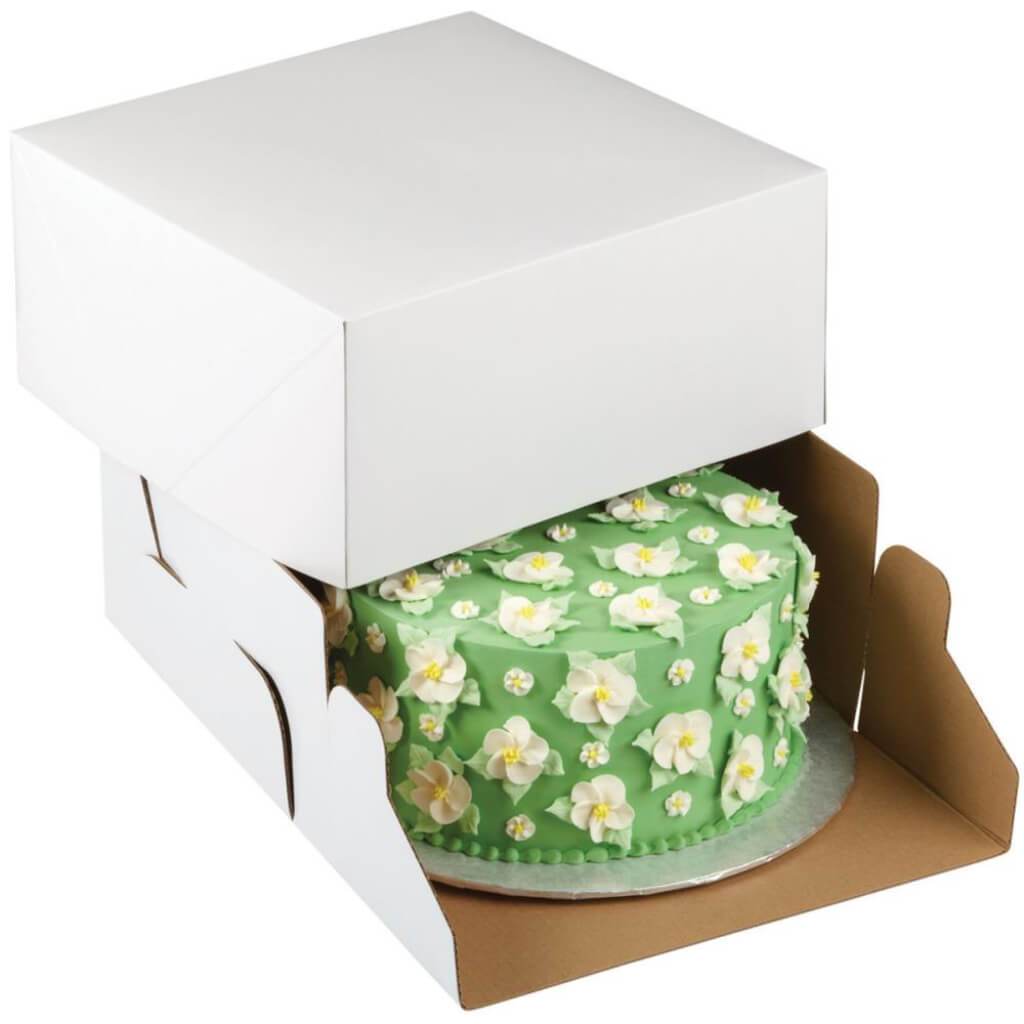 Corrugated Cake Boxes White 10in x 10in x 5in