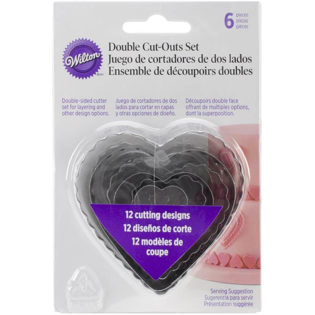 Fondant Double Cutouts 6/Pkg Heart