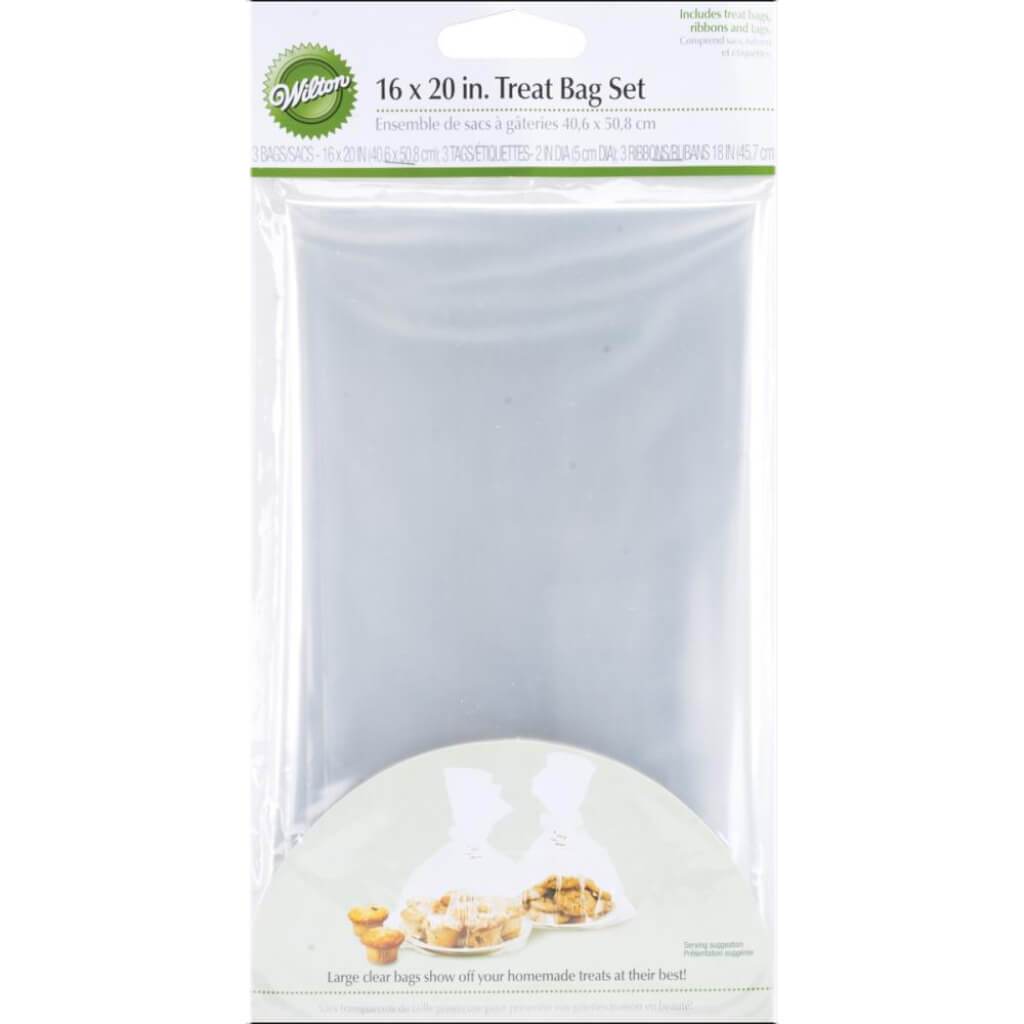 Treat Bags 16in x 20in 3/Pkg Clear