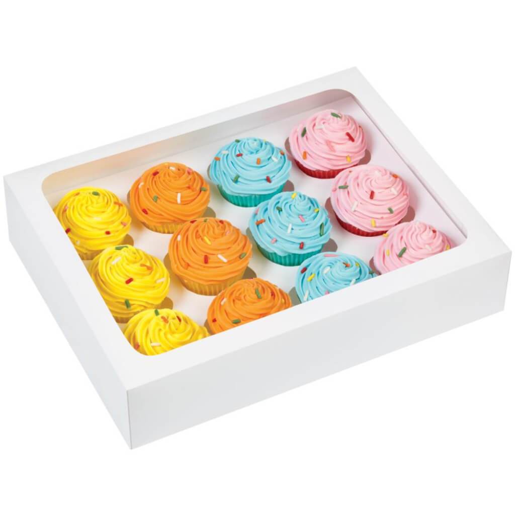 Mini Cupcake Boxes 12 Cavity White 3/pkg