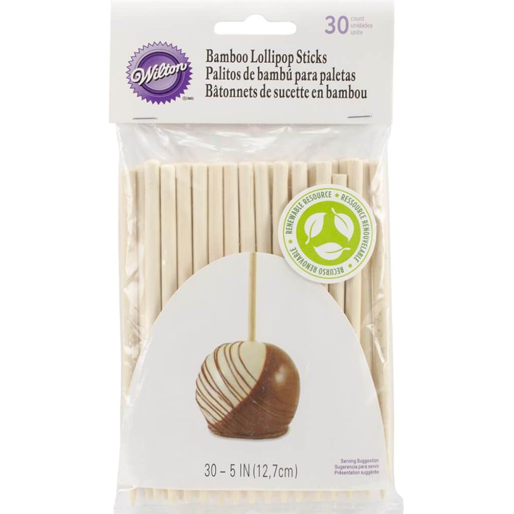 Bamboo Lollipop Sticks 5in 30/Pkg