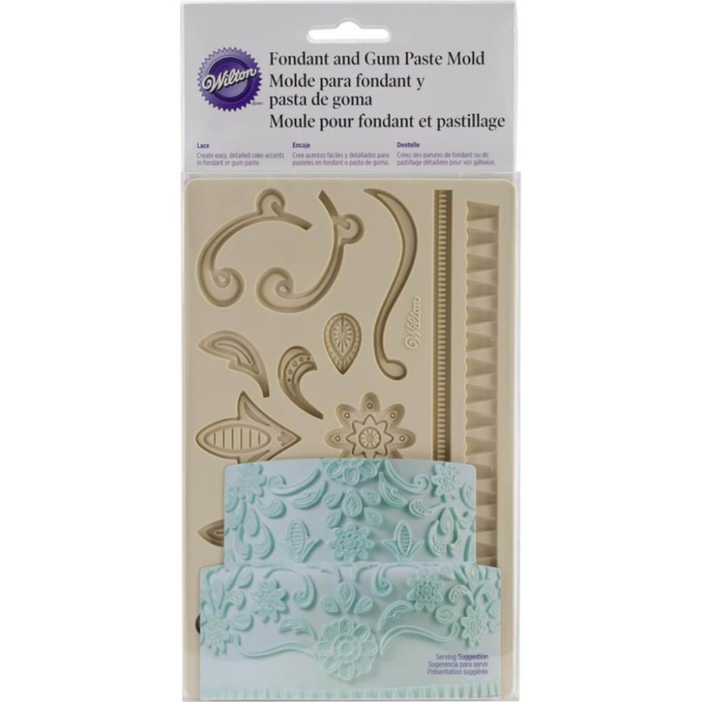 Fondant &amp; Gum Paste Silicone Mold 5in x 7.75in Lace