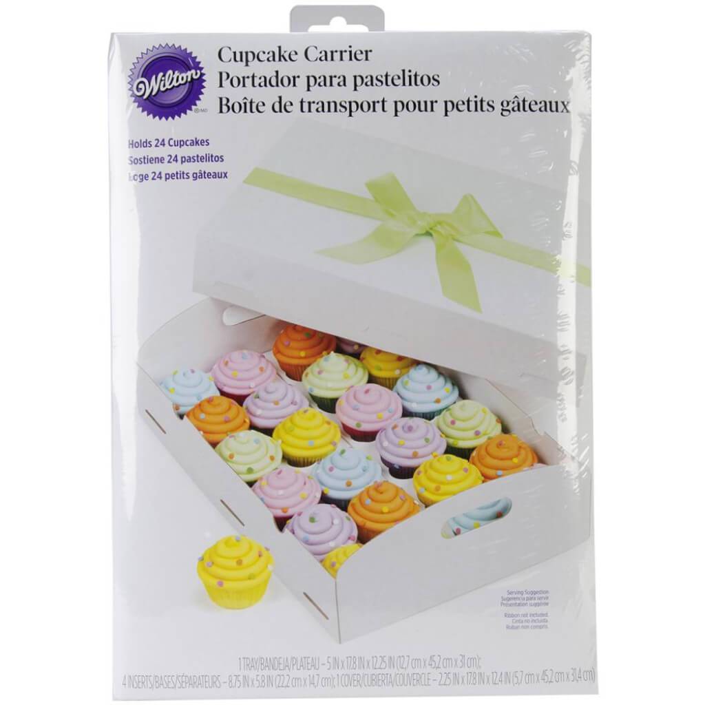 Cupcake Box Folding Tray 24 Cavity White 1/Pkg