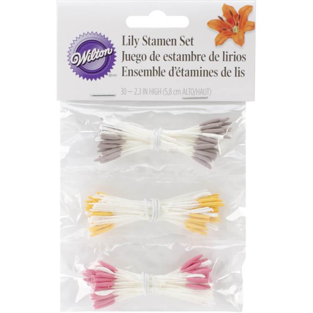 Lily Stamens 2.3in 30/Pkg Pink, Yellow &amp; Brown
