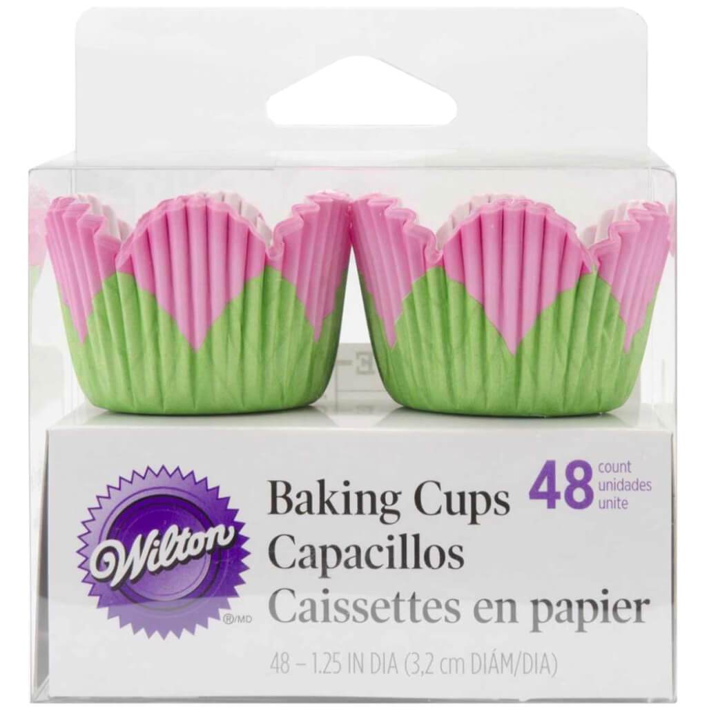 Petal Mini Baking Cups Pink 48/Pkg