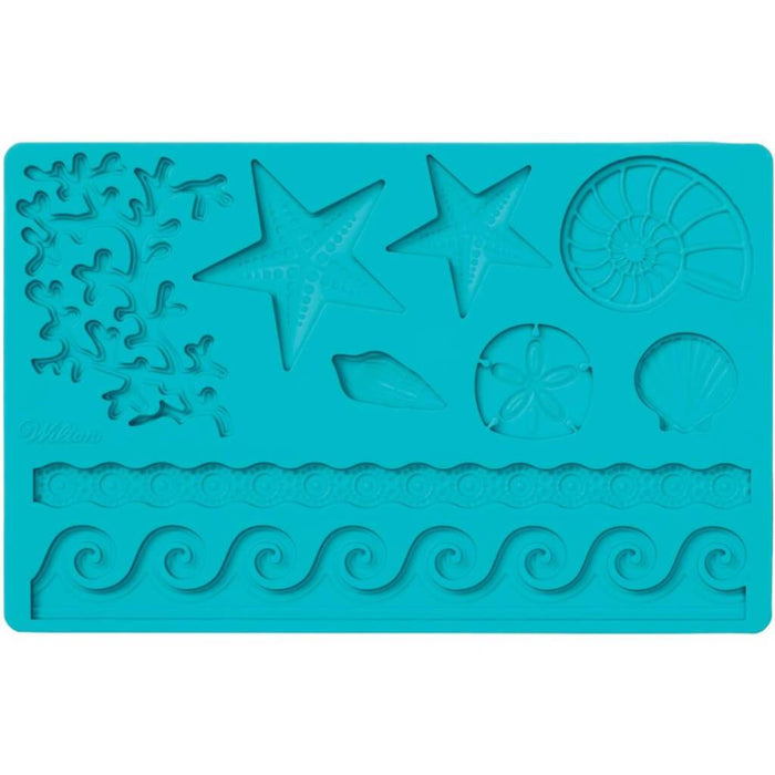 Fondant & Gum Paste Silicone Mold 5.7in x 10.6in Sea Life