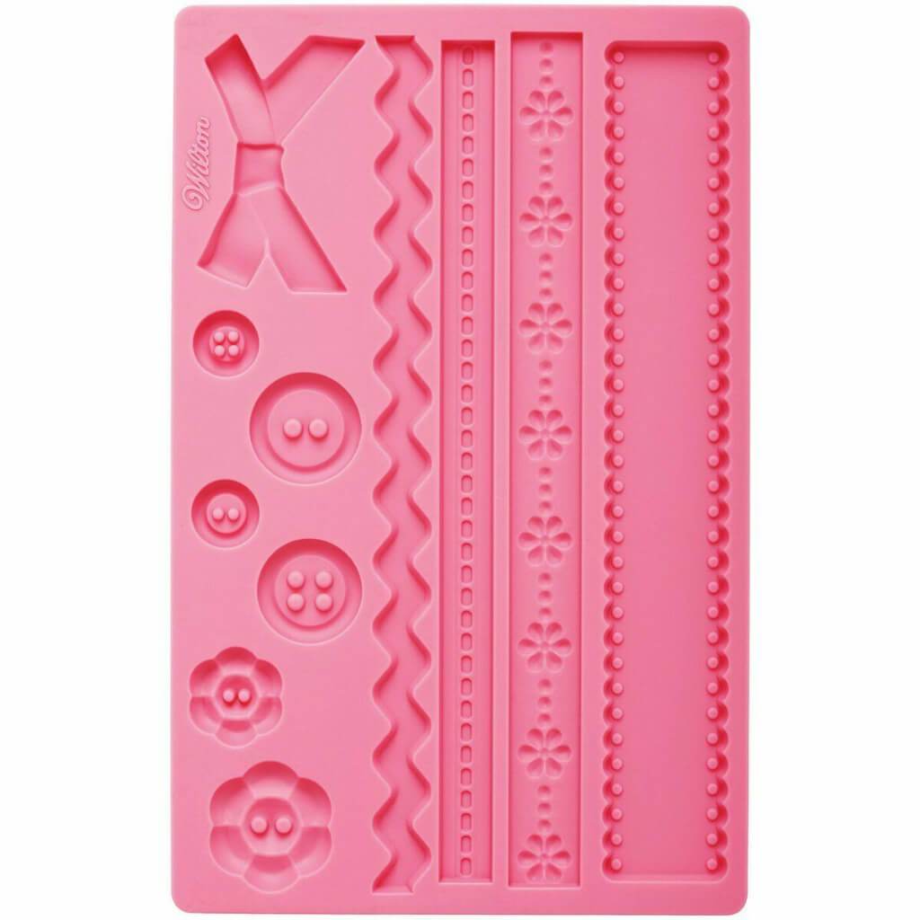 Fondant &amp; Gum Paste Silicone Mold 5.7in x 10.6in Fabric