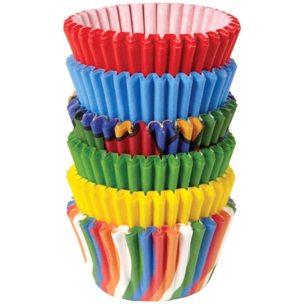 Mini Baking Cups Primary 150/Pkg