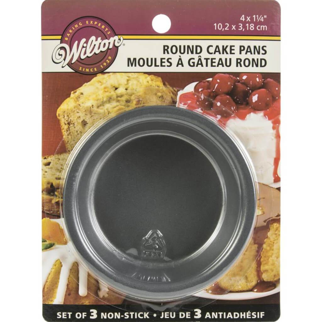 Mini Cake Pans 3/Pkg Round 4in x 1.25in