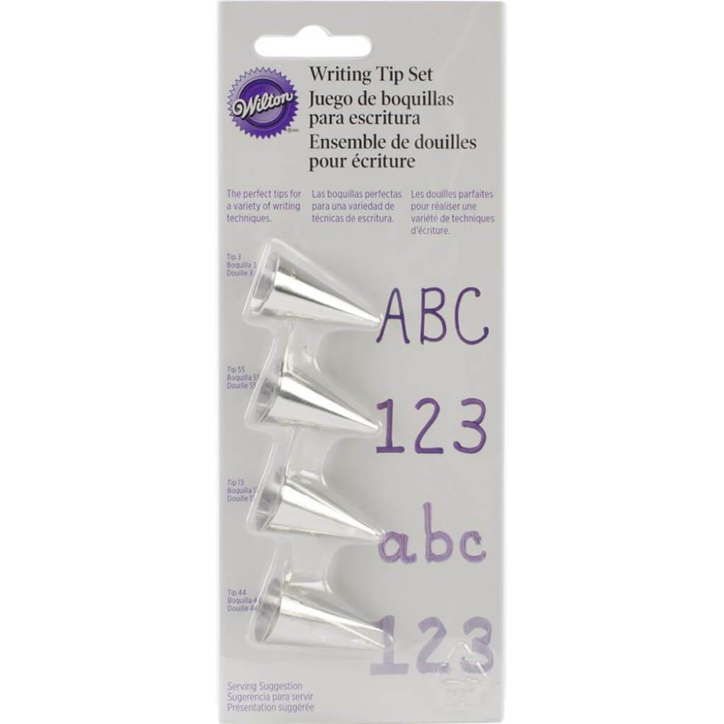 Decorating Tip Set 4/Pkg Writing - No.55, No.44, No.13 &amp; No.3