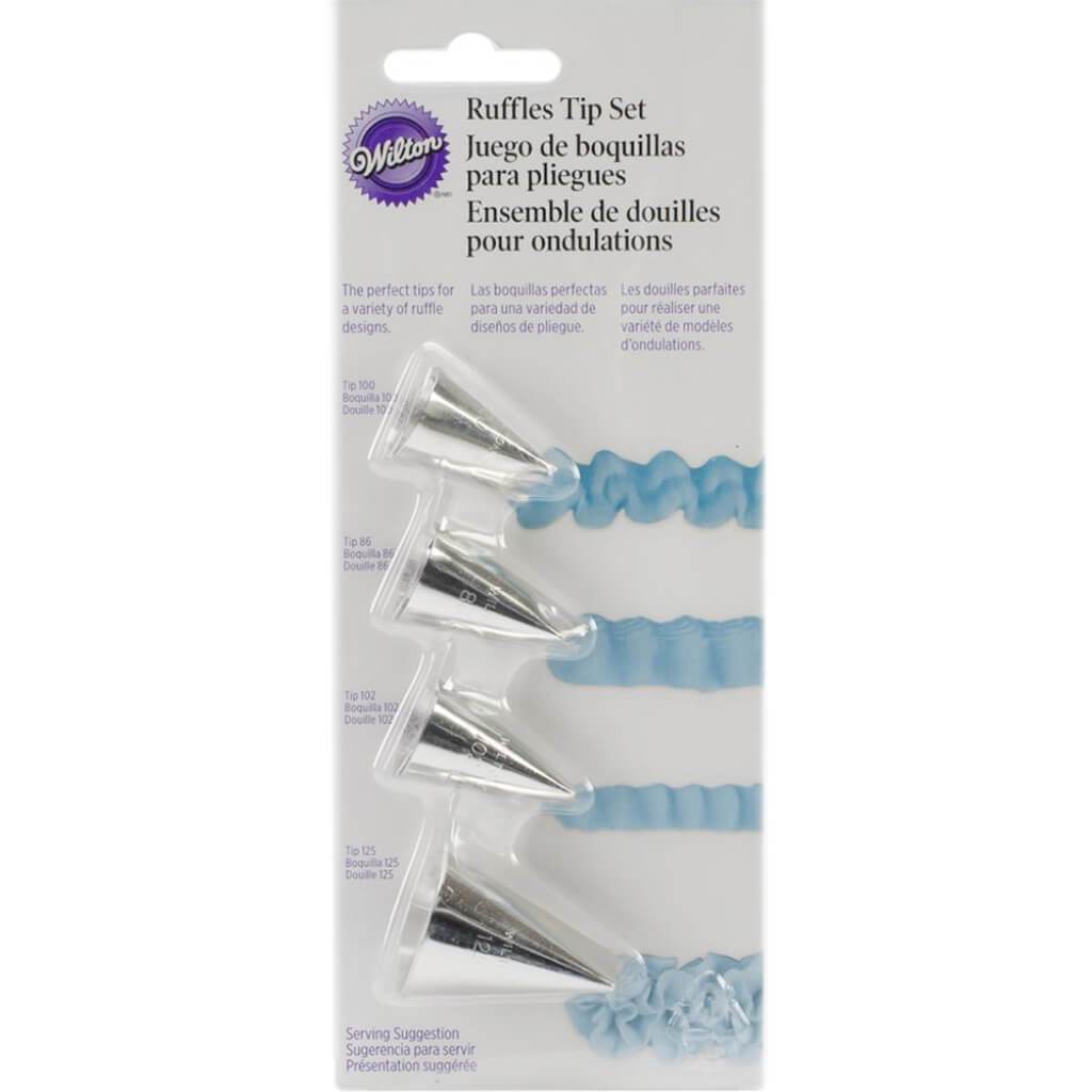 Decorating Tip Set 4/Pkg Ruffles - No.125, No.102, No.100 &amp; No.86