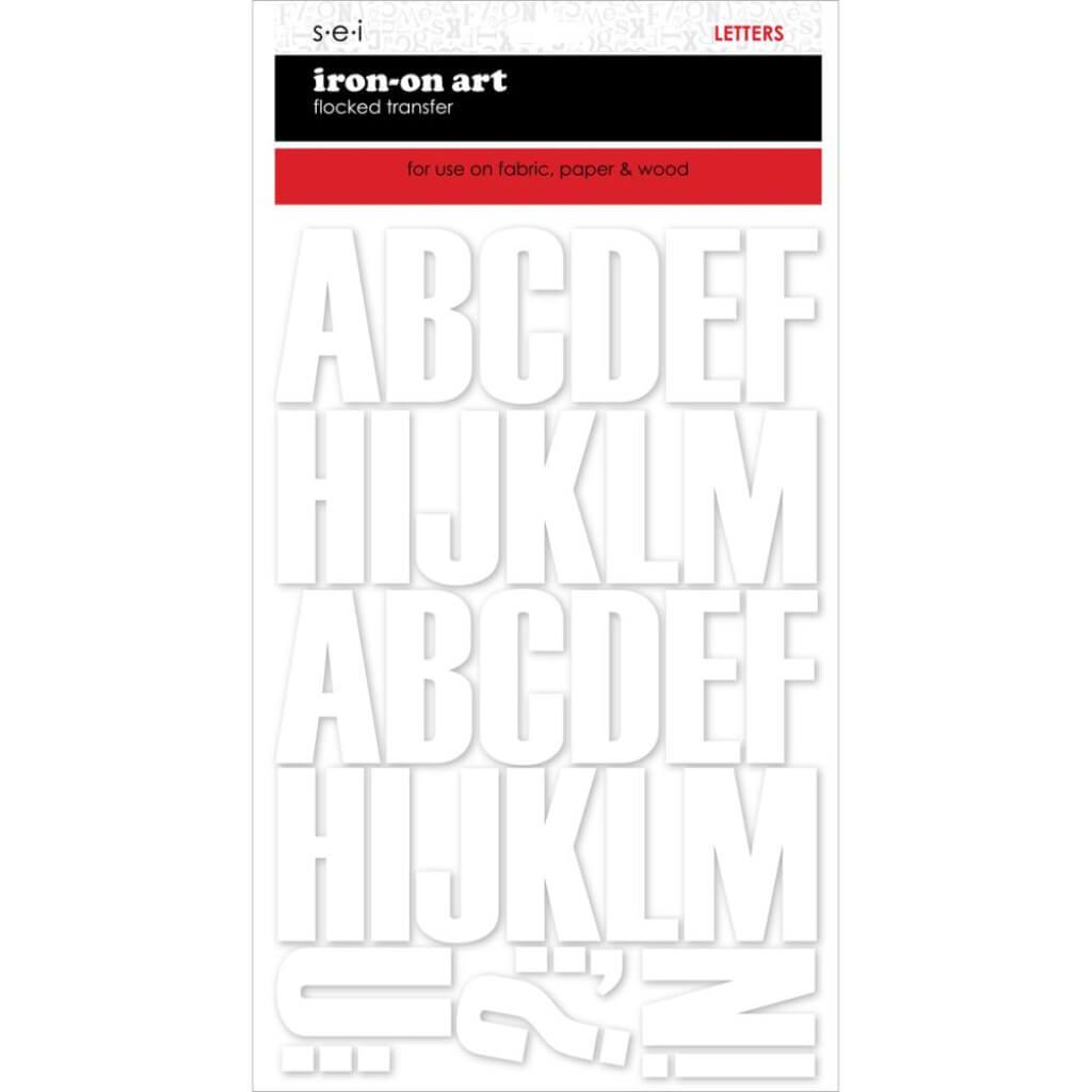 SEI Block Letter Transfers 2in 2 Sheets/Pkg White