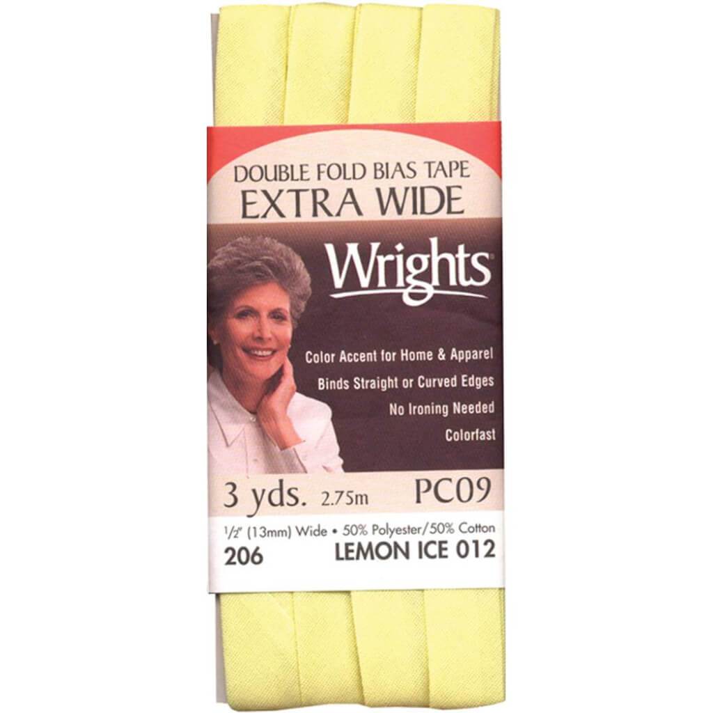 Wrights Double Fold Bias Tape .5in x 3yd Lemon Ice