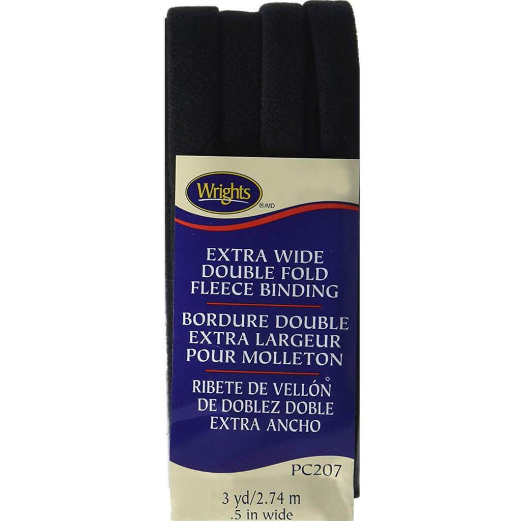 Wrights Double Fold Fleece Binding .5in x 3yd Black