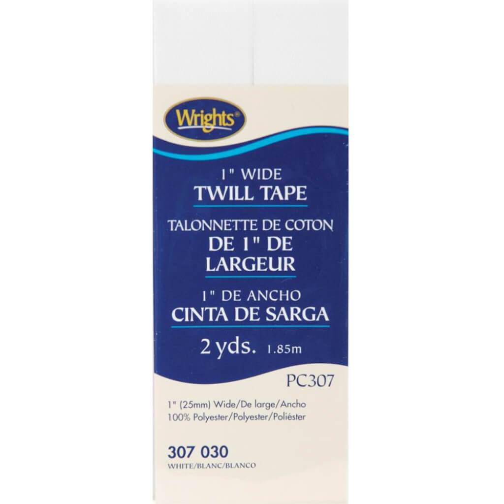 Wrights Twill Tape 1in x 2yd White