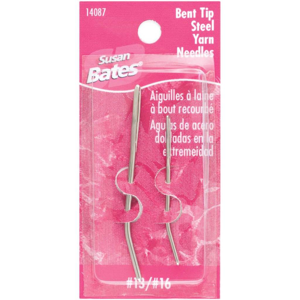 Susan Bates Bent Tip Steel Yarn Needles Sizes 13 &amp; 16 2/Pkg