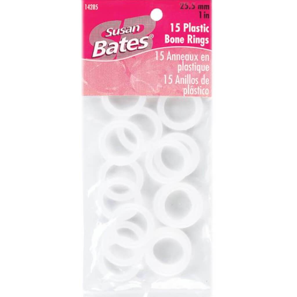 Susan Bates Plastic Bone Rings 1in 15/Pkg