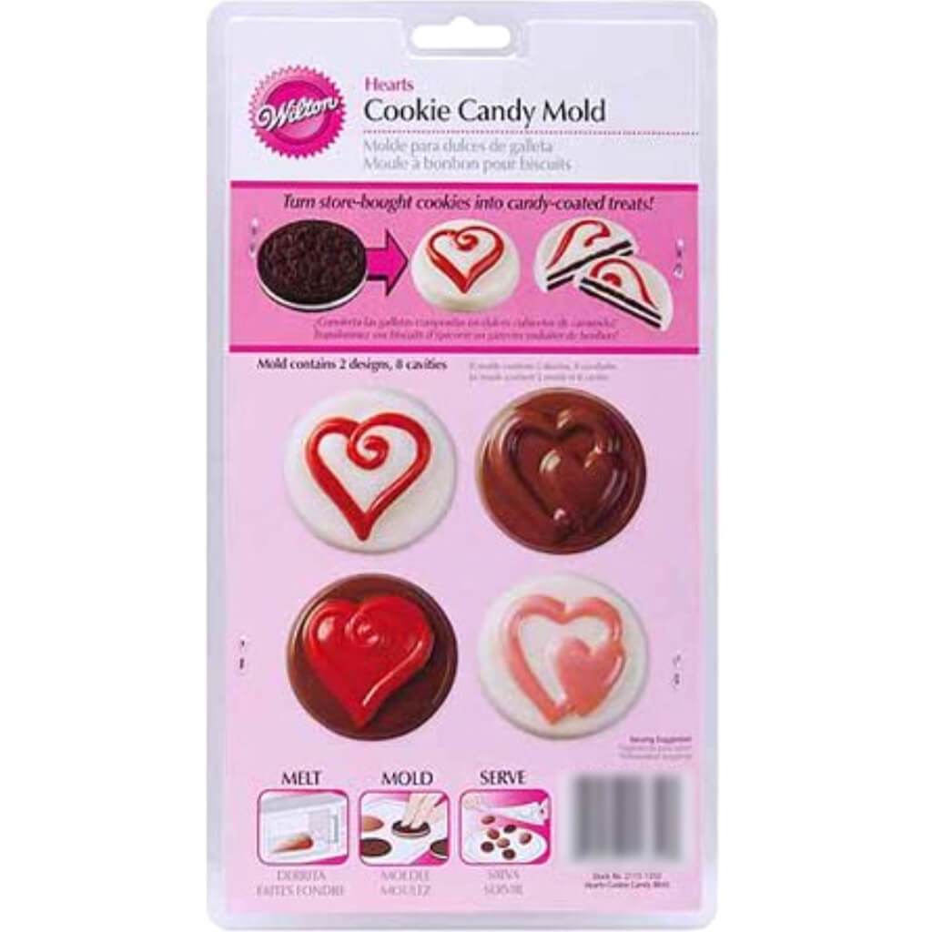 Cookie &amp; Candy Mold Hearts 8 Cavity (2 Designs)