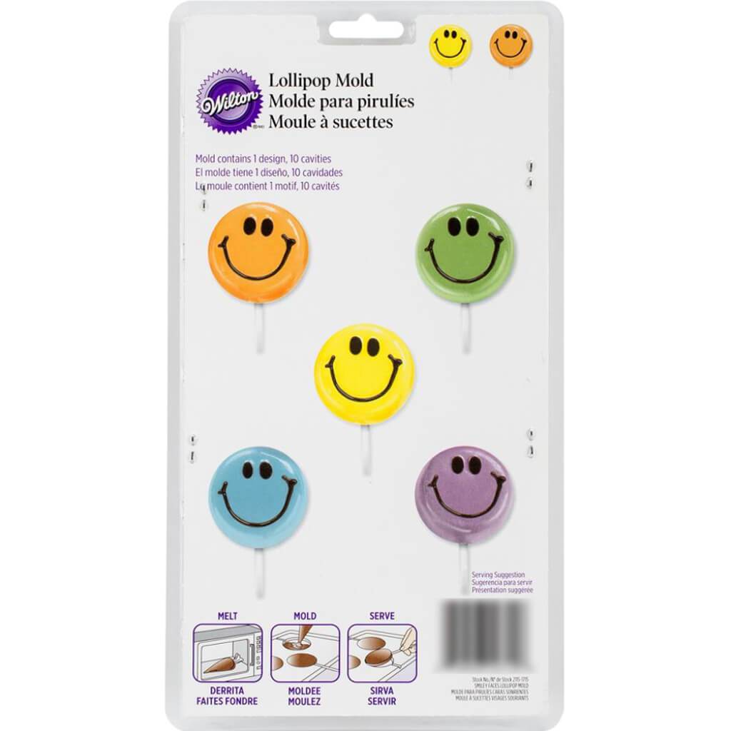 Lollipop Mold Smiley Face 10 Cavity (1 Design)