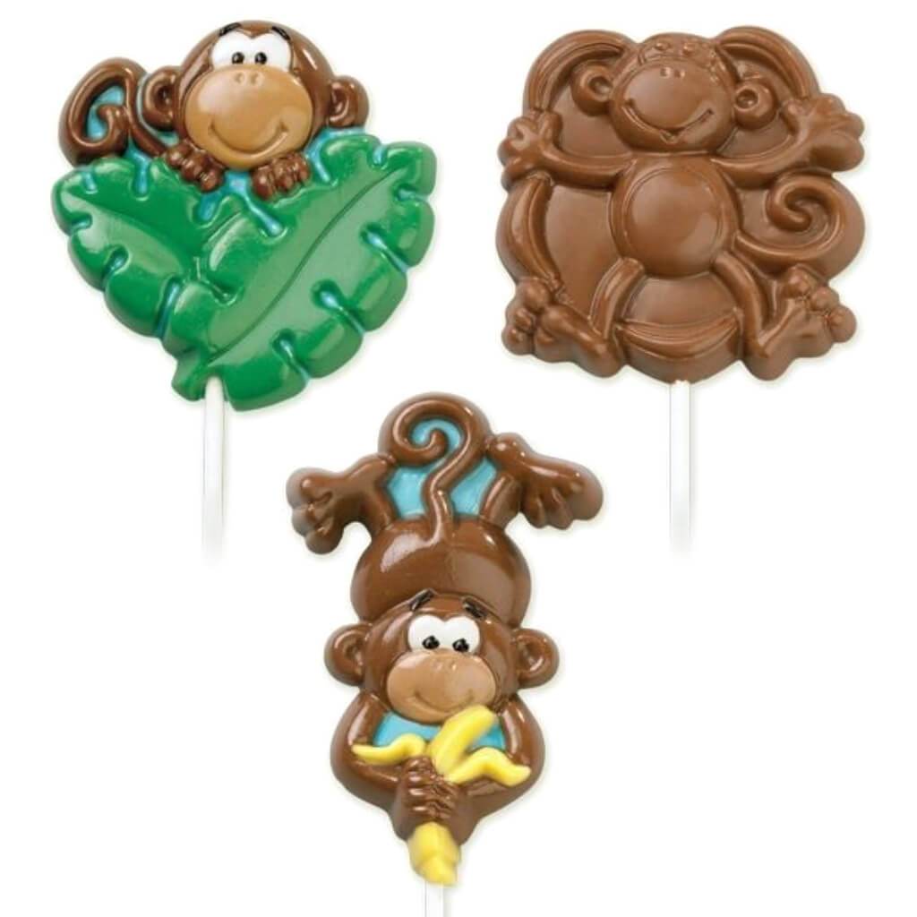 Lollipop Mold Monkey 3 Cavity (3 Designs)