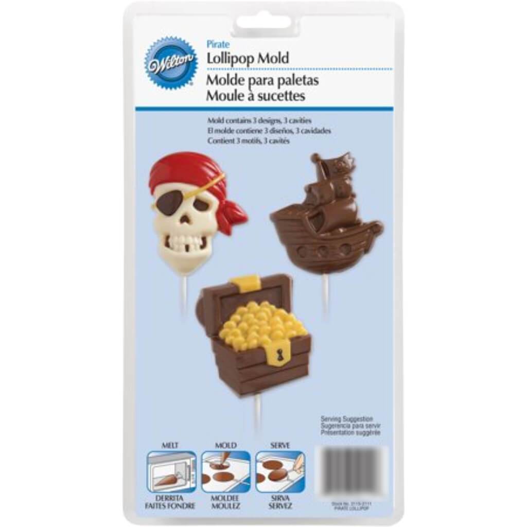 Lollipop Mold Pirate 3 Cavity (3 Designs)